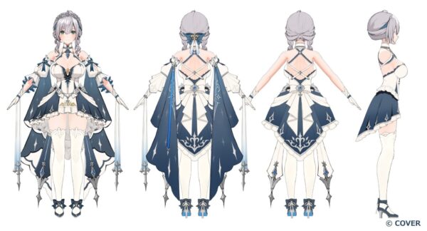 ノエル団長の3D新衣装の三面図